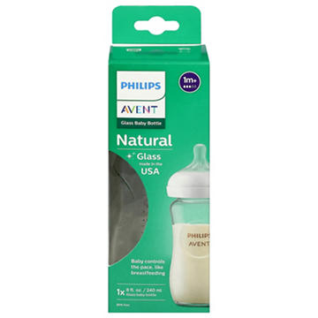 Philips Avent Natural Glass Baby Bottle, 8 oz