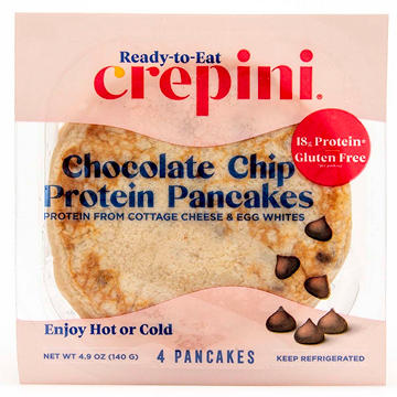 Crepini Ready to Eat 20g Protein Chocolate Chip Pancakes, 4 ct