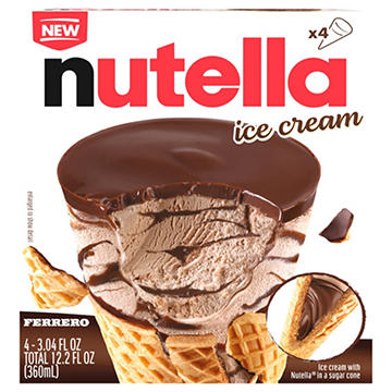 Nutella Ice Cream Cones, 4 ct