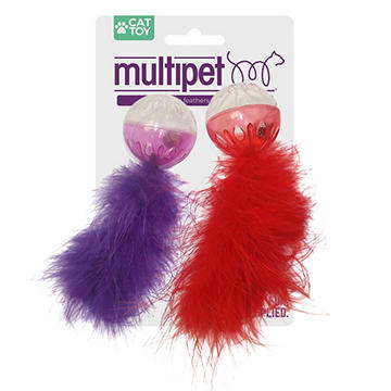 Multipet Lattice Ball With Feather Pack
