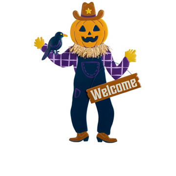 Destination Holiday Halloween Cowboy Scarecrow Welcome Yard Stake