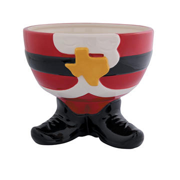 Destination Holiday Cowboy Santa Ceramic Candy Bowl, 6.8" x 6.6" x 5.6"
