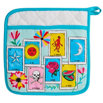 Loteria Don Clemente 100% Cotton Pot Holder, 9.5" x 9.5"