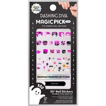 Dashing Diva Halloween Magic Nail Art Stickers - Scary in Pink