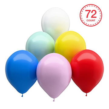American Greetings 72 pk Assorted Color Party Balloons, 12"