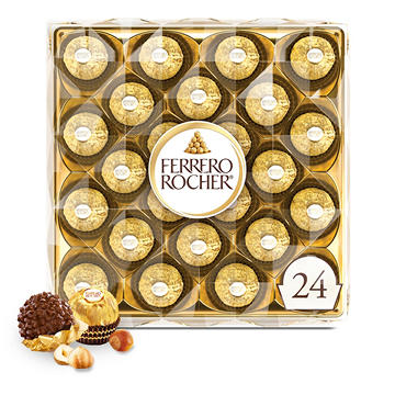 Ferrero Rocher Fine Hazelnut Chocolates Gift Box, 24 pc