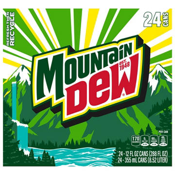 Mountain Dew Soda 12 oz Cans