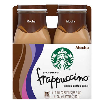 Starbucks Mocha Frappuccino Coffee Drink 4 pk Bottles