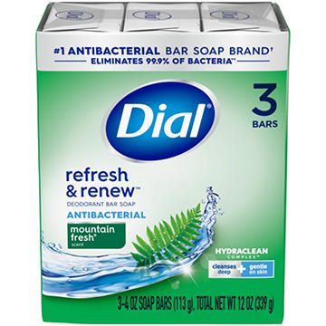 Dial Antibacterial Refresh & Renew Bar Soap - Mountain Fresh