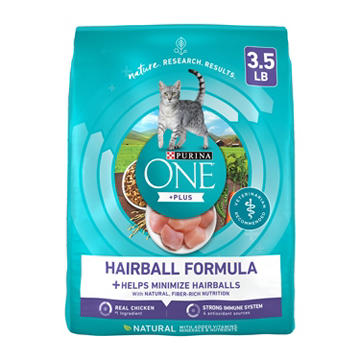 Purina ONE Natural Cat Food for Hairball Control +PLUS Hairball Formula