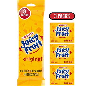 Juicy Fruit Original Chewing Gum - 3 Value Pack