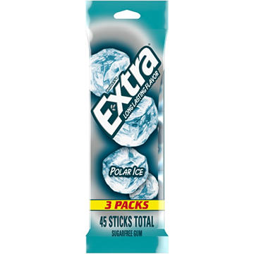 Extra Polar Ice Sugar Free Chewing Gum, 3 pk