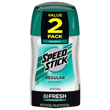 Speed Stick 24 Hr Protection Deodorant - Regular, 2 pk