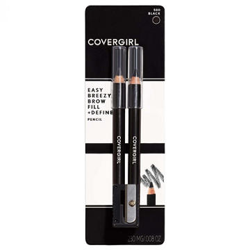 Covergirl Easy Breezy Brow Fill + Define Brow Pencils & Sharpener - 500 Black