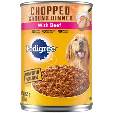 Pedigree Chopped Ground Dinner Adult Canned Soft Wet Dog Food - Beef