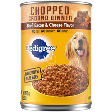 Pedigree Chopped Ground Dinner Adult Wet Dog Food - Beef Bacon & Cheese Flavor