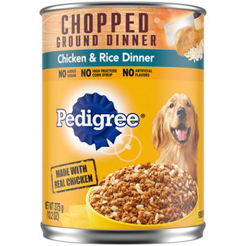 Pedigree Chopped Ground Dinner Adult Soft Wet Dog Food - Chicken & Rice Dinner
