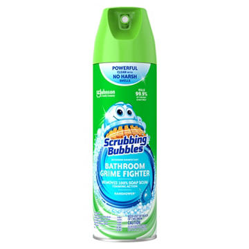 Scrubbing Bubbles Bathroom Grime Fighter Bathroom Cleaner, Aerosol Disinfectant Spray - Rainshower
