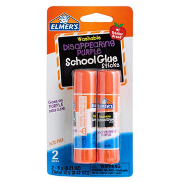 Elmer's Washable Disappearing Purple School Glue Sticks