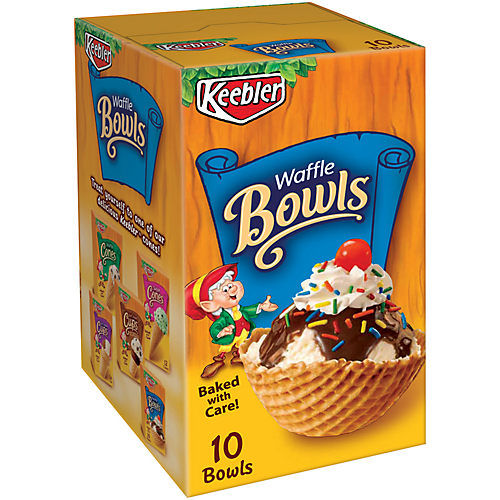 KEEBLER Waffle Bowls 10 ct Box, Ice Cream Cones & Toppings