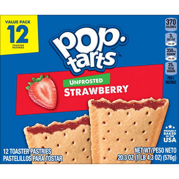 Pop-Tarts Unfrosted Strawberry Toaster Pastries, 20.3 oz