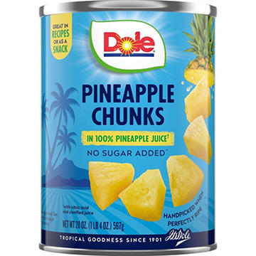 Dole Pineapple Chunks in 100% Pineapple Juice