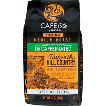 CAFE Olé by H-E-B Decaf Taste of the Hill Country Medium Roast Whole Bean Coffee