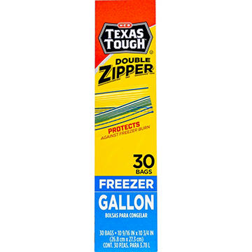 H-E-B Texas Tough Double Zipper Gallon Freezer Bags