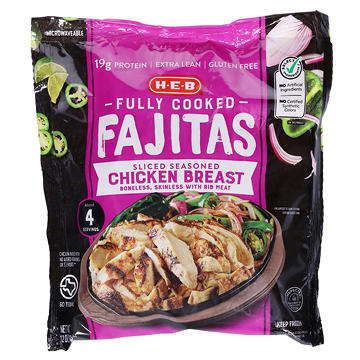 H-E-B Fully Cooked Frozen Seasoned Chicken Breast Fajitas