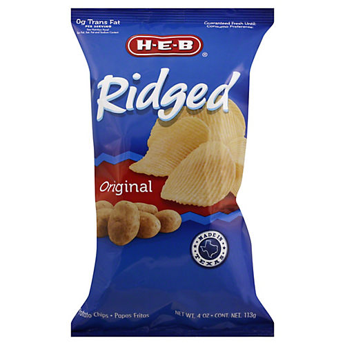 H-E-B Party Size Ridged Potato Chips – Original - Shop Chips at H-E-B