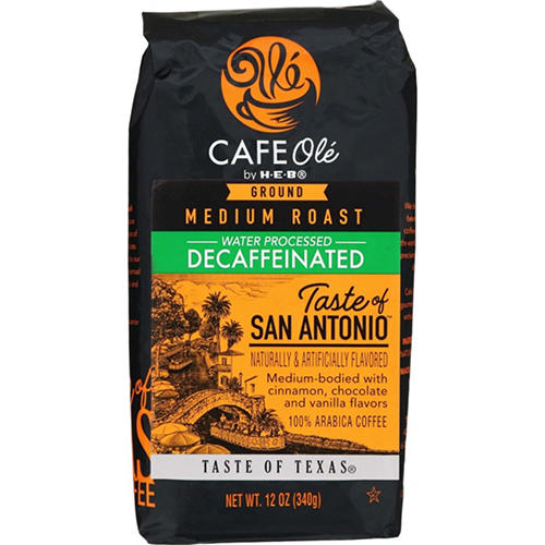 CAFE Olé by H-E-B Decaf Taste of San Antonio Medium Roast Ground Coffee, 12 oz