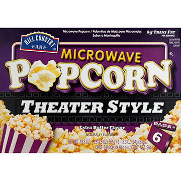 Hill Country Fare Theater Style Extra Butter Flavor Microwave Popcorn