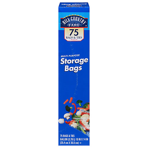 H-E-B Texas Tough Double Zipper Storage Bags - Variety Pack