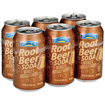 Hill Country Fare Root Beer Soda 6 pk Cans