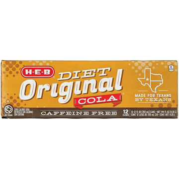 H-E-B Caffeine-Free Diet Original Cola 12 pk Cans