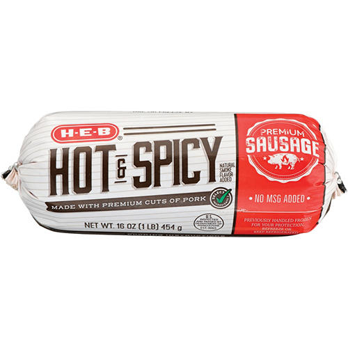 H-E-B Premium Pork Breakfast Sausage - Hot & Spicy, 16 oz