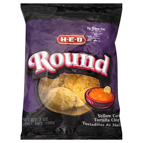 round yellow tortilla chips