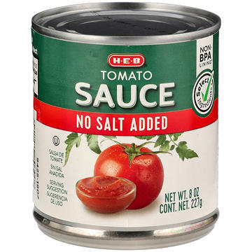 H-E-B No Salt Added Tomato Sauce
