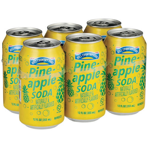 Hill Country Fare Pineapple Soda 6 pk Cans, 12 oz