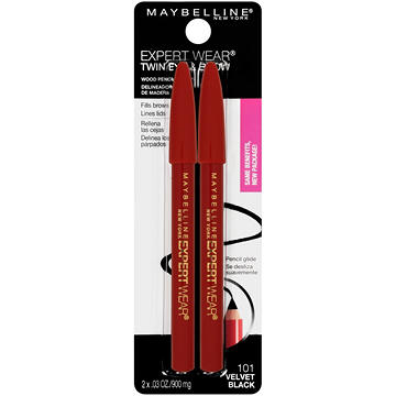 Maybelline Expert Wear Twin Brow & Eye Pencils, Velvet Black