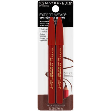 Maybelline Expert Wear Twin Brow & Eye Pencils, Dark Brown