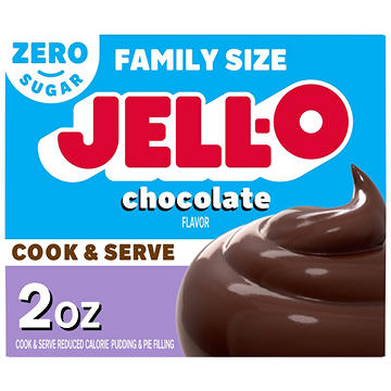 Jell-O Zero Sugar Cook & Serve Chocolate Pudding Mix - Family Size