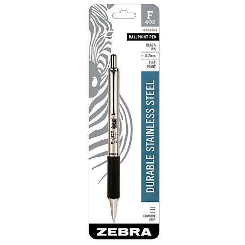  Zebra 27110 F-301 Ballpoint Retractable Pen, Black Ink, Fine :  Ballpoint Stick Pens : Office Products