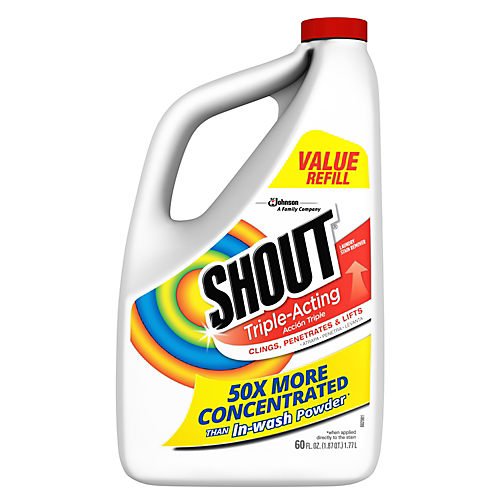 Shout Free Laundry Stain Remover, Active Enzyme Formula is Dye, Fragrance,  and Bleach Free, Removes 100+ Types of Stains, including Baby Stains - 22oz
