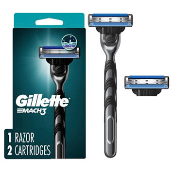 Gillette Mach3 Razor + 2 Blade Refills for Men