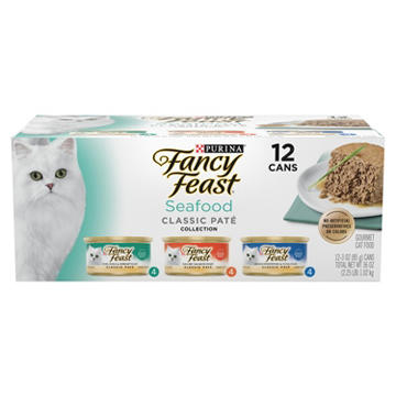 Fancy Feast Purina Collection Grain Free Wet Cat Food Variety Pack - Seafood Classic Pate