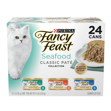 Fancy Feast Purina Collection Grain Free Wet Cat Food Variety Pack - Seafood Classic Pate