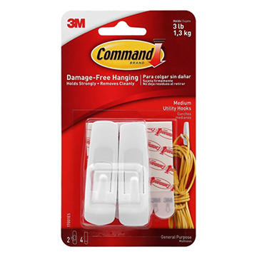 Command Medium Utility Hooks - White