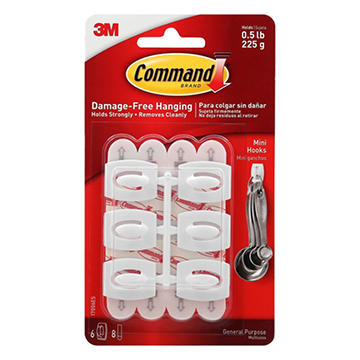 Command Mini Hooks - White