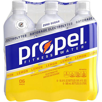 Propel Lemon Water Beverage 6 pk Bottles